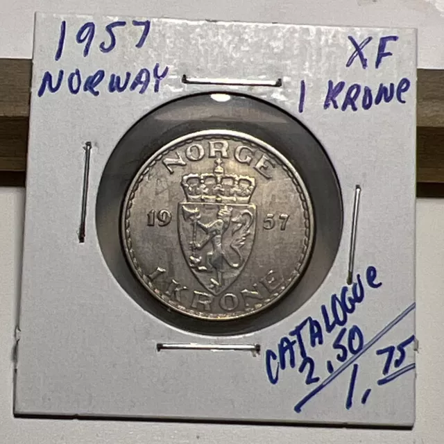 1957 Norway 1 Krone XF (INV B)