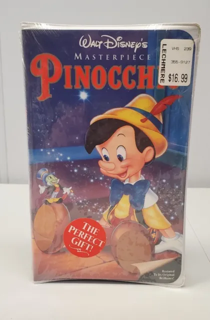 Walt Disney Masterpiece Pinocchio VHS Tape Brand New #239 Stickers Lechmere