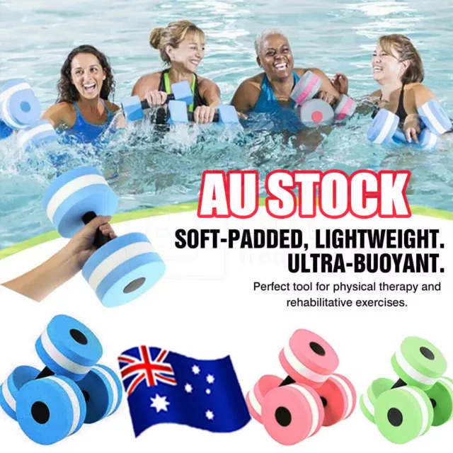 2x Water Aquatic Barbell Aerobics Dumbbell Pool Aqua Exercise Fitness V$