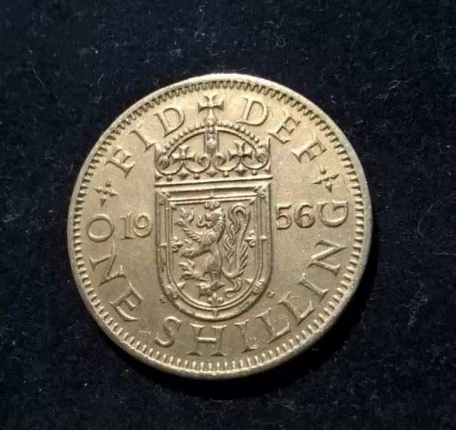 1956 Queen Elizabeth II One Shilling Coin