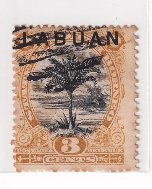 Labuan Stamps  1894 North Borneo Stamps Overprinted "LABUAN" - 3 C -Sago Palm