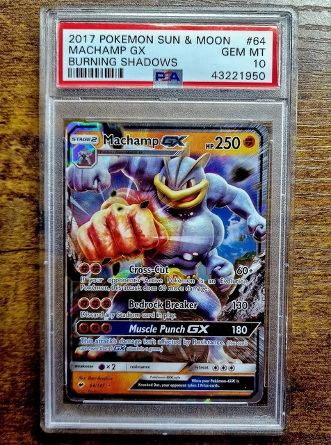 Pokémon Karte Machamp GX 64/147 Burning Shadows PSA 10