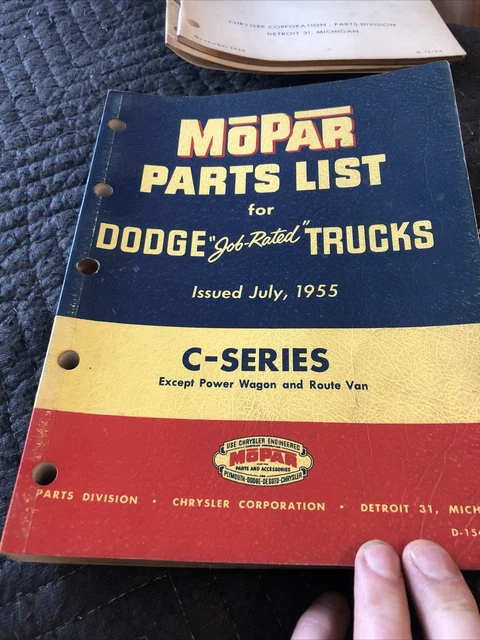 Original Mopar 1955 Dodge Truck Parts and Illustration Catalog C series trucks