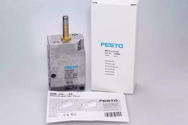 FESTO Mfh-3-1/4-s-ex 535901 Elettrovalvola Conf. Orig. , Nuovo