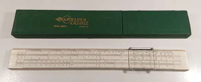 Antiguo Faber Castell 11/87K Syst. Rietz Regla de Cálculo Calibrador