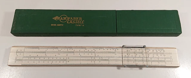 Antiguo Faber Castell 11/87K Syst. Rietz Regla de Cálculo Calibrador