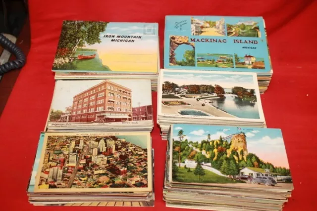 Huge Lot 400+ Michigan RPPC Linen Souvenir etc. some posted