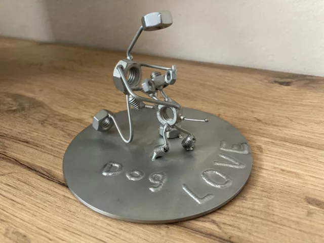 Stainless steel welding sculpture art - Dog love