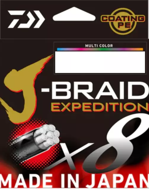 Daiwa J Braid Expedition x8 300m Multi Colour Braid Fishing Line - Choose Lb BRA