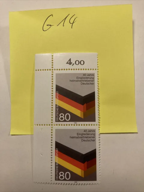 BRD Briefmarke 1985 Mi 1265 40 Jahre Eingliederung heimatvertriebener postfrisch