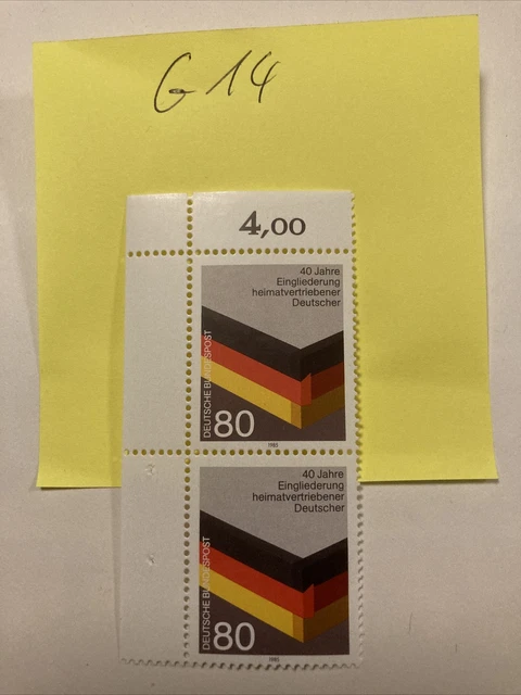 BRD Briefmarke 1985 Mi 1265 40 Jahre Eingliederung heimatvertriebener postfrisch