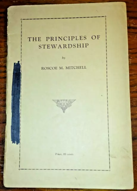 1941 Principles of Stewardship -Roscoe M. Mitchell Rev. Shiloh Baptist Church NY