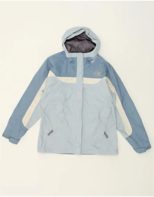 THE NORTH FACE Girls Hooded Rain Jacket 14-15 Years Large Blue Colourblock AM09