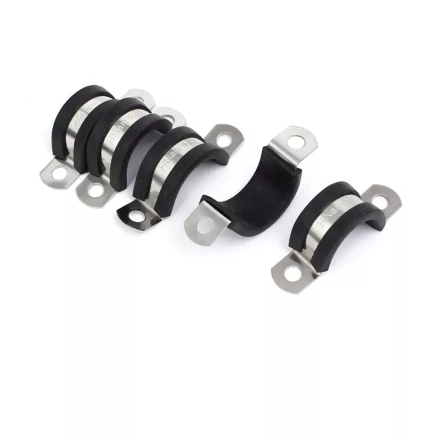 20mm Dia. en Caoutchouc EPDM Bordée en U Tube Tuyau 5Pcs Clips Colliers Fil