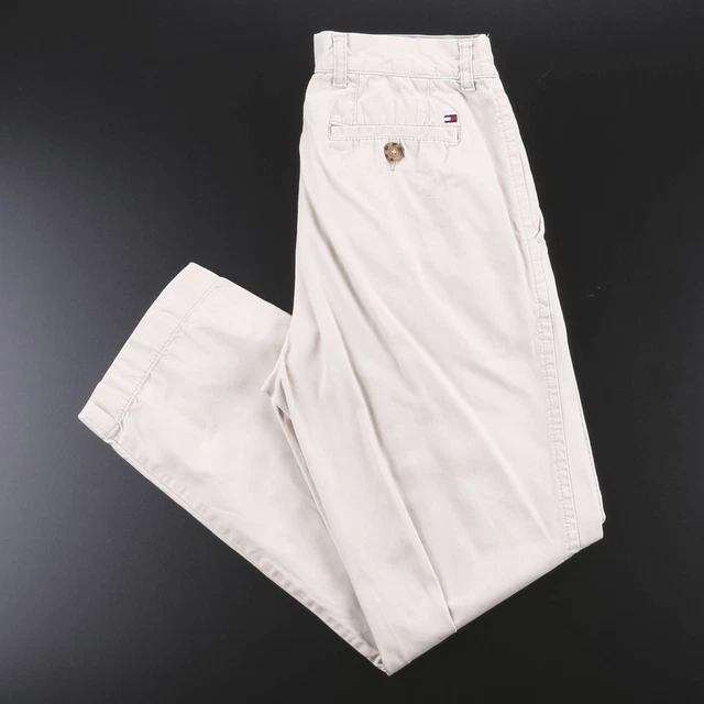 TOMMY HILFIGER pantaloni dritti regolari beige cotone W31 L30