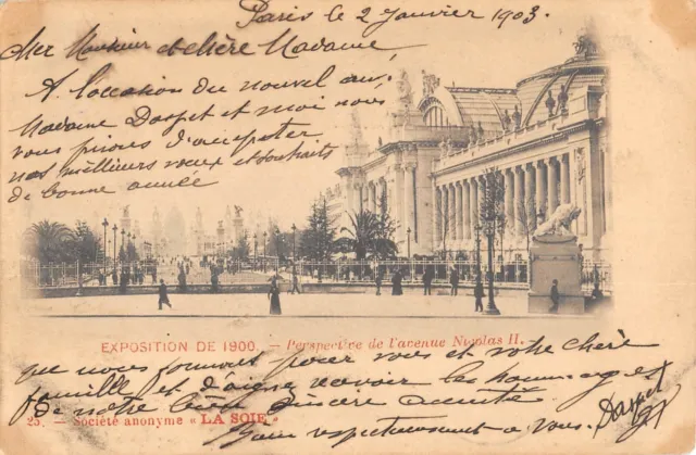 Cpa 75 Paris Exposition De 1900 Perspective De L'avenue Nicolas Ii