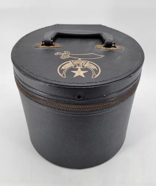 Vintage Masonic Shriner Fez Hat - Hard Case - Black Carry Box - Box Only
