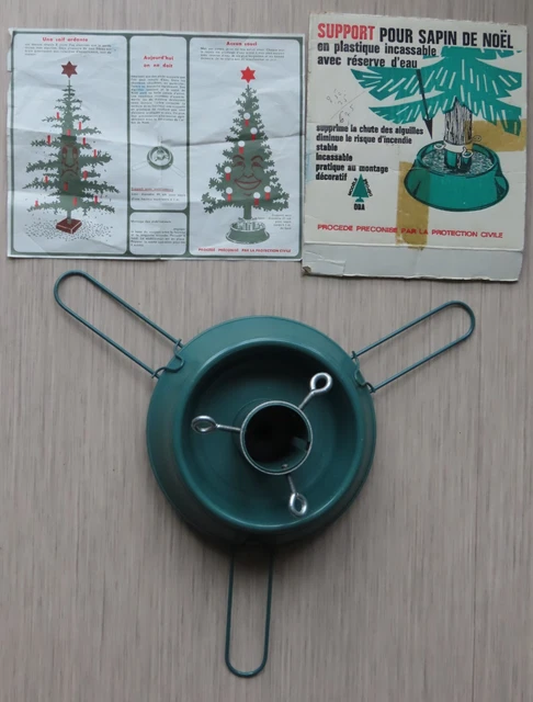 Pied De Sapin De Noël Vintage En Verre - Support Bülach Suisse - Occasion