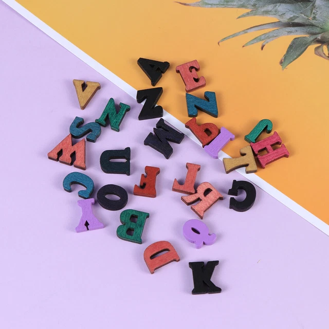 200 pz lettere in legno ornamenti giocattoli prescolare lettere dipinte alfabeto