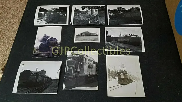 AAA LOT(9) Black and White Train Pictures Photos SOO LINE PENN CENTRAL etc