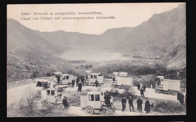 Canal von Cattaro (Zaliev Kotorski) mit montenegrischen Automobils. KOTOR 1909