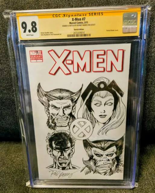 X-Men #7 Blank Variant CGC SS 9.8 Rodney Ramos Sketch & Signed