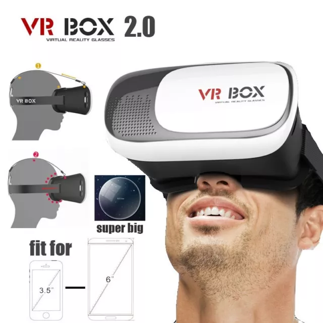 VR Box 2 3D Universal Smart Phone Virtual Reality Glasses Video Headset-UK Stock