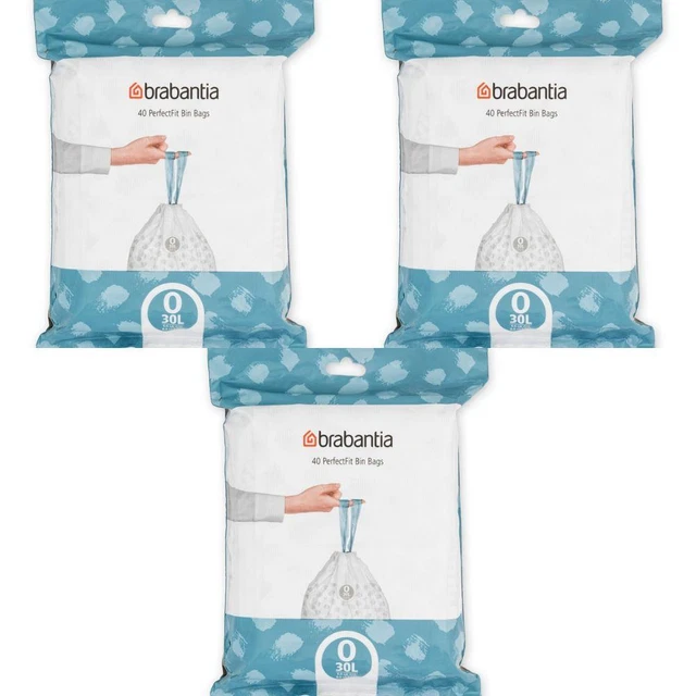 Brabantia Sacchetti Rifiuti Size G (23-30L) – Pacco Da 40 | Extra Forti Con Manico