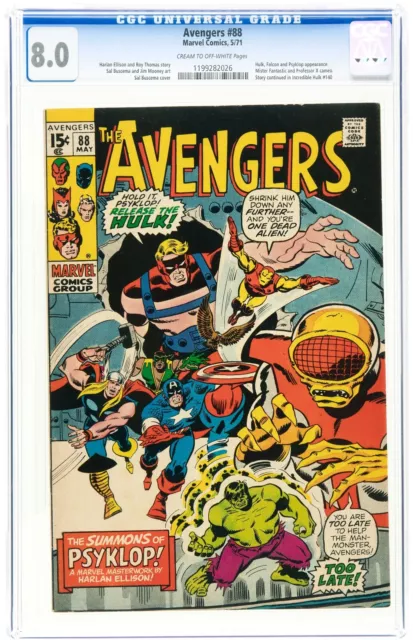 Avengers #88 (May 1971, Marvel Comics) CGC 8.0 VF | 1199282026