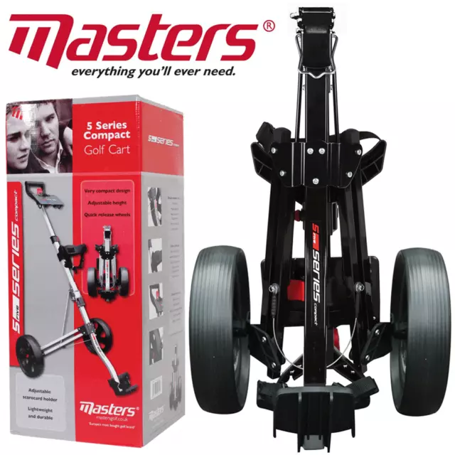 Masters 5 Series Ultra Compact Golf Trolley +Organiser Handle - Stealth Black