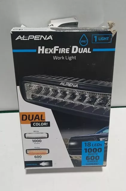 Alpena HexFire Dual Color LED Pod Vehicle / ATV / Truck Work Light Amber & White