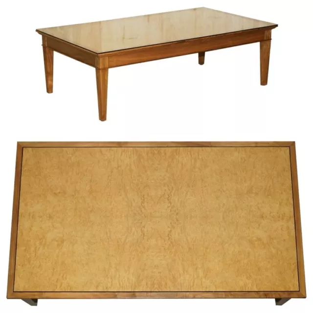 Rrp £9,500 Viscount David Linley Sycamore Walnut With Chrome Coffee Table