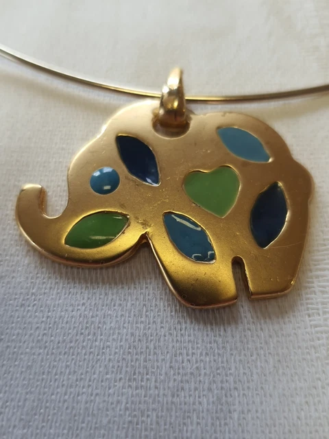 Collier Ancien En Métal émaillé Vert - Longueur 50 Cm, à Plat, Occasion Vintage