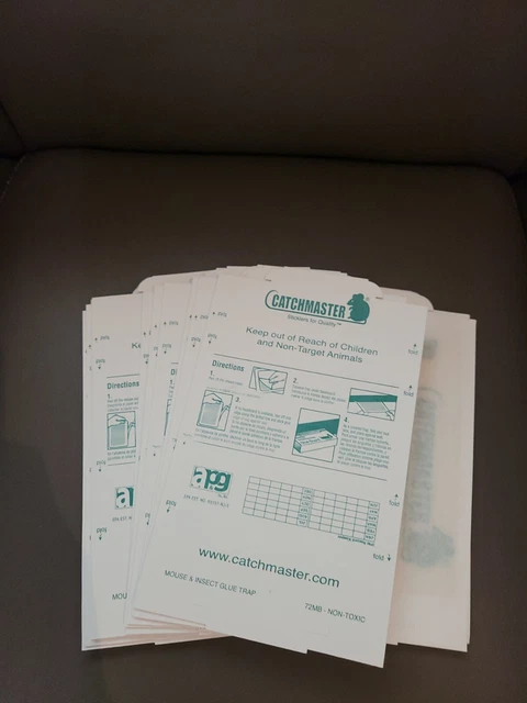 12 Catchmaster 72MB Mouse Glue Boards - NEW no box just sheets