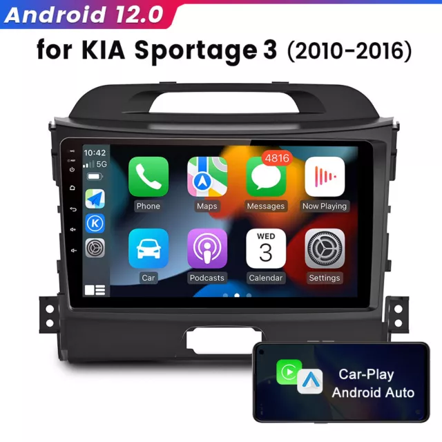 9" Android 12 Carplay Car Stereo GPS SAT Nav Radio For KIA Sportage 3 2010-2016