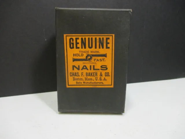 Vintage Hold Fast Wood Heel Wire Nails Empty Box