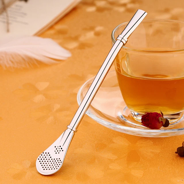 2 pz specchio lucidante filtro paglia calda per tè yerba mate