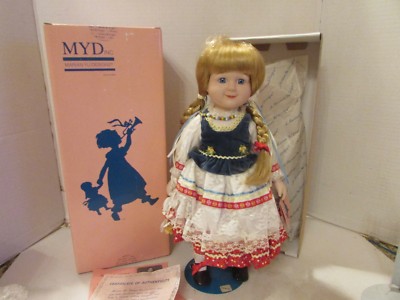 Marian Yu Designs Porcelain Doll Gerta  16" Coa Ltd Ed Boxed Hang Tag & Coa