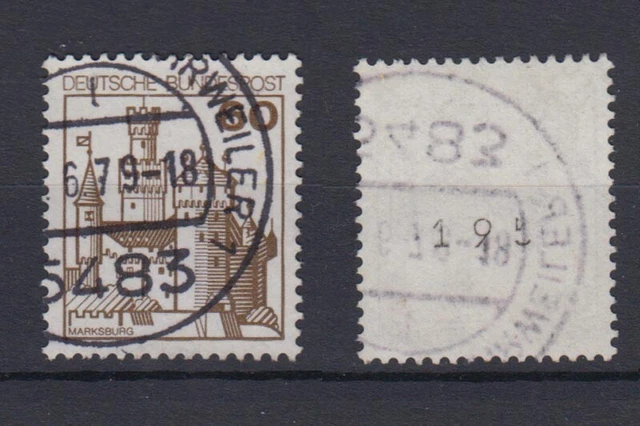 Bund 917 RM mit ungerader Nr. Burgen + Schlösser 60 Pf gestempelt /1
