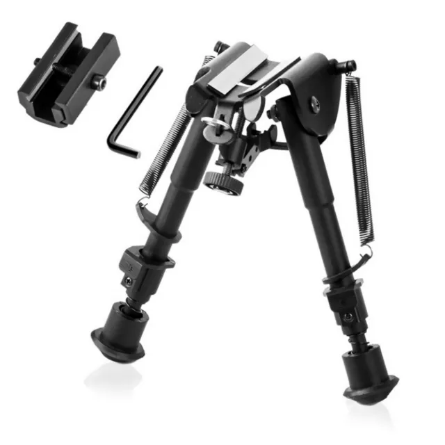 Adjustable 6"-9" Height Sniper Hunting Rifle Bipod Sling Shooting Mount Stand