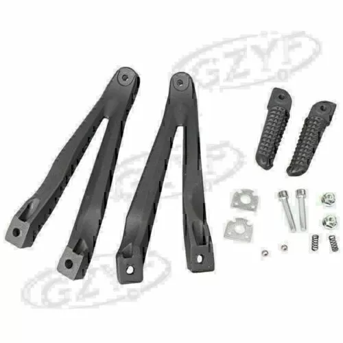 Rear Footrests Passenger Foot Pegs Brackets for Yamaha YZF-R1 2004-2008 07 Black