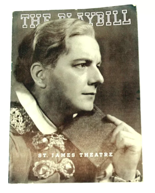 St. James Theatre Playbill 1939 Shakespeare's HAMLET Maurice Evans New York Play
