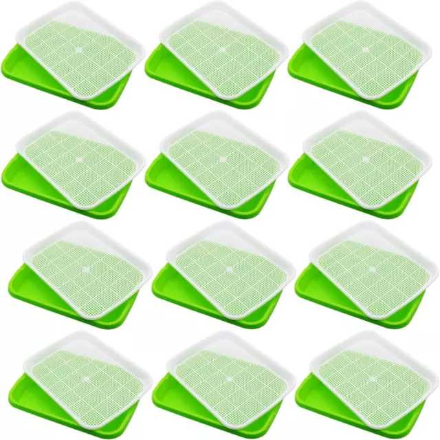 Seed Sprouter Trays 12 Pack, Microgreens Growing Trays BPA Free Nursery Tray
