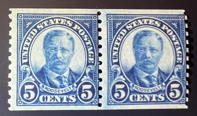 Scott#: 602 - Theodore Roosevelt Coil Pair MNHOG - Lot 10