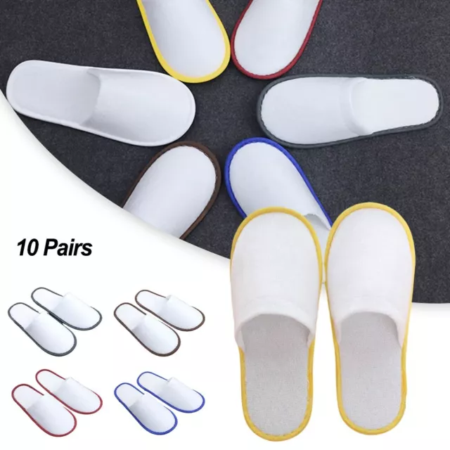 Disposable Hotel Slippers Comfortable Closed Toe Spa Slippers Pack of 10