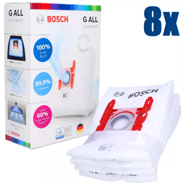 8x BOSCH sacs pour aspirateur BBZ41FGALL PowerProtect Type G ALL