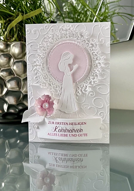 Kommunionskarte Für Mädchen – 15x23 Cm, Mit Umschlag, Für Geldgeschenke & Widmungen