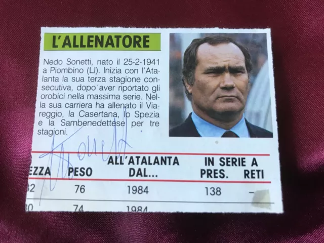 Autografo originale NEDO SONETTI-Allenatore ATALANTA 86/87-IN PERSON!