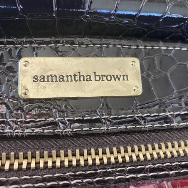 Samantha Brown Croco Burgundy Dowel Bag Large 17×13  NEW with tags! 7