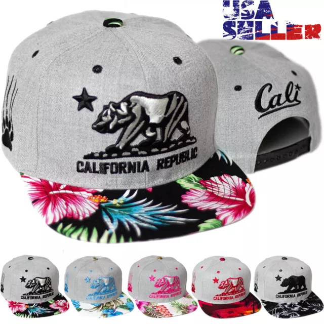 California Republic Baseball Cap Hat Hawaii Adjustable Snapback Embroidered Men